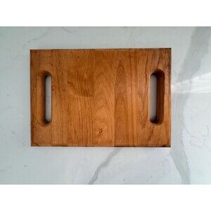 Handcrafted Wood Cutting Board 2 Open Handles Charcuterie Serving Tray Platter